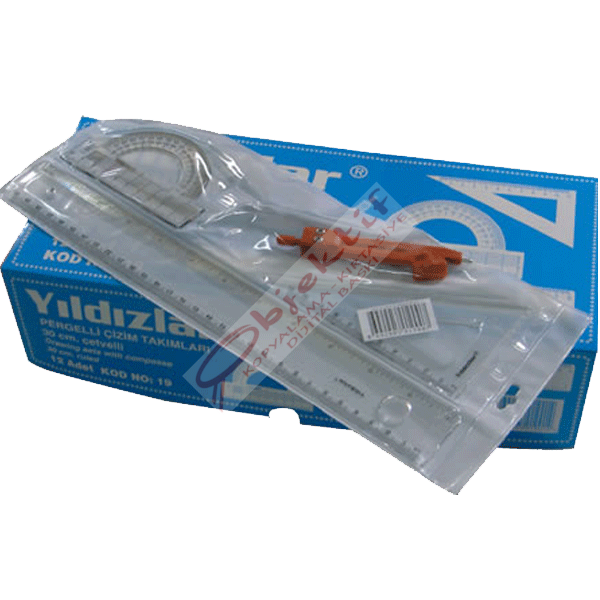 Yıldızlar Çizim Takımı Pergelli 30 CM 19