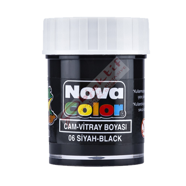 Nova Color Cam Boyası Su Bazlı Şişe Siyah NC-154