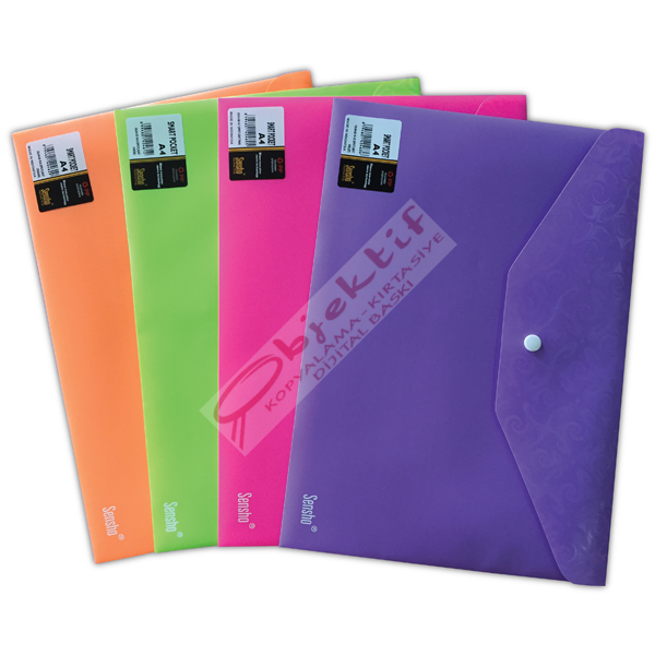 Sensho Çıtçıtlı Dosya A4 Pembe