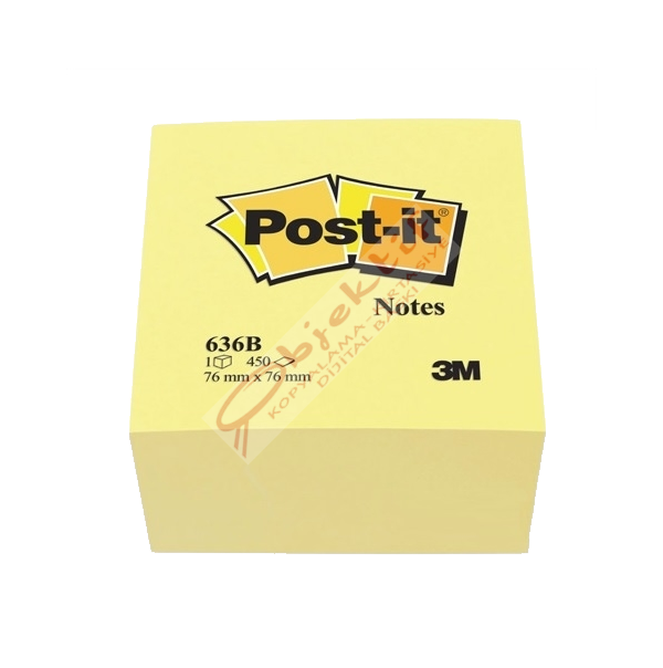 Post-it Yapışkanlı Not Kağıdı Küp 450 YP 76x76 Sarı 636B