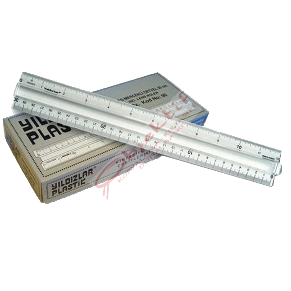 Yıldızlar Standart Cetvel Plastik Mercekli İnçli 30 CM 96