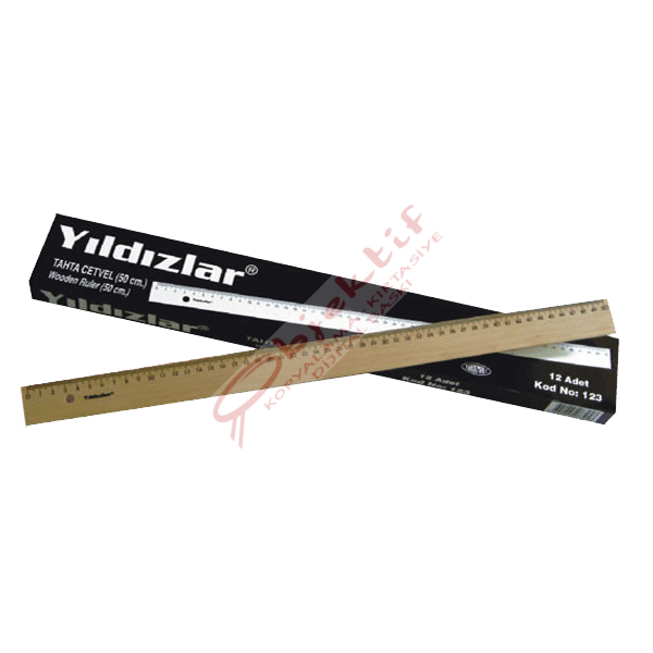 Yıldızlar Standart Cetvel Tahta 50 CM 123