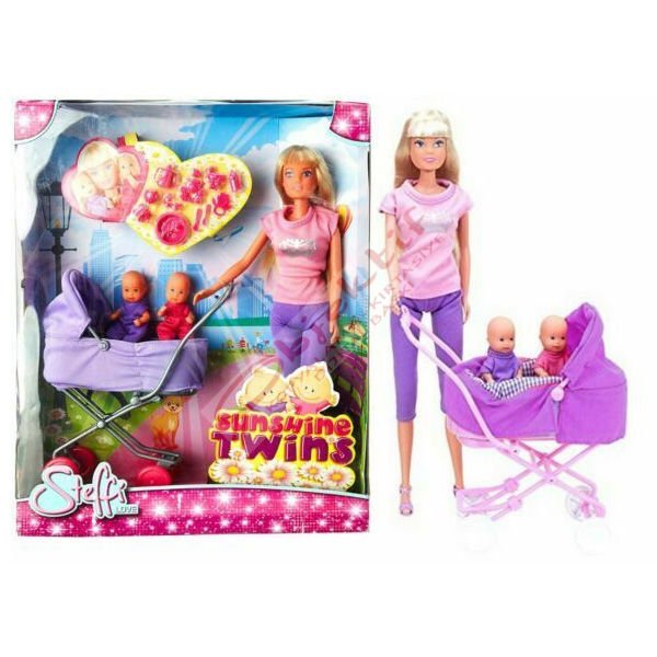 Simba Steffi Sunshıne Twins 2-Ass.105738060 Bebek Steffi İkizleriyle Yürüyüşte