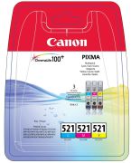 Canon CLI-521 Cyan/Magenta/Yellow Mavi/Kırmızı/Sarı 3'lü Multipack Mürekkep Kartuş
