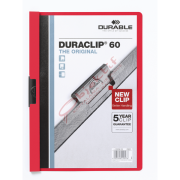Durable Sıkıştırmalı Dosya DuraClip Ortadan Klipsli 60 Syf A4 Kırmızı 2209