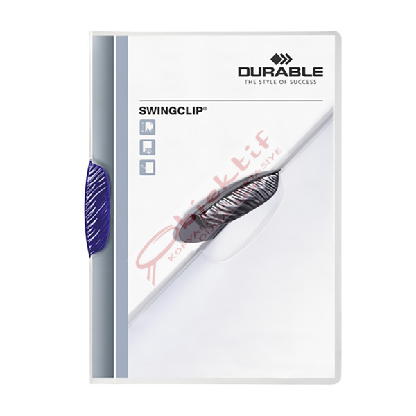 Durable Sıkıştırmalı Dosya SwingClip Ortadan Klipsli 30 Syf A4 Lacivert 2260