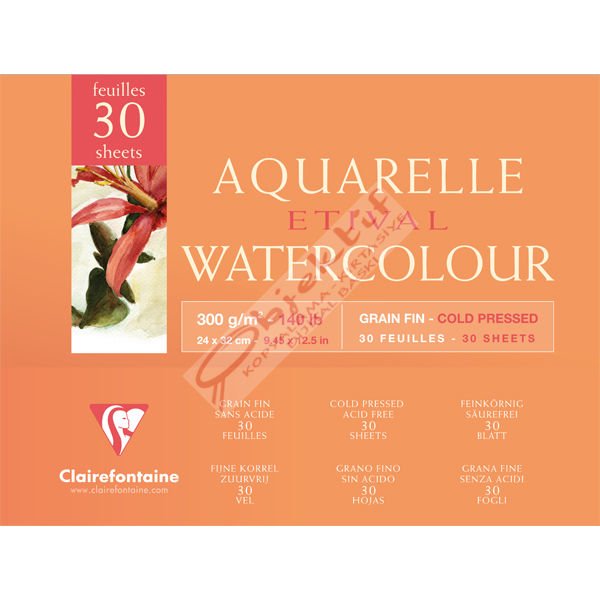Claırefontaıne Etival Dokulu Cold Press 24x32 CM 300 GR  Uzun Kenarı Yapışkanlı 30 YP