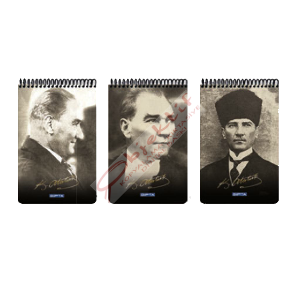 Gıpta Bloknot Atatürk Spiralli Karton Kapak Çizgili 100 YP A4 2609