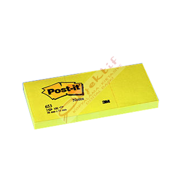 Post-it Yapışkanlı Not Kağıdı 3 Blok 100 YP 38x51 Sarı 653