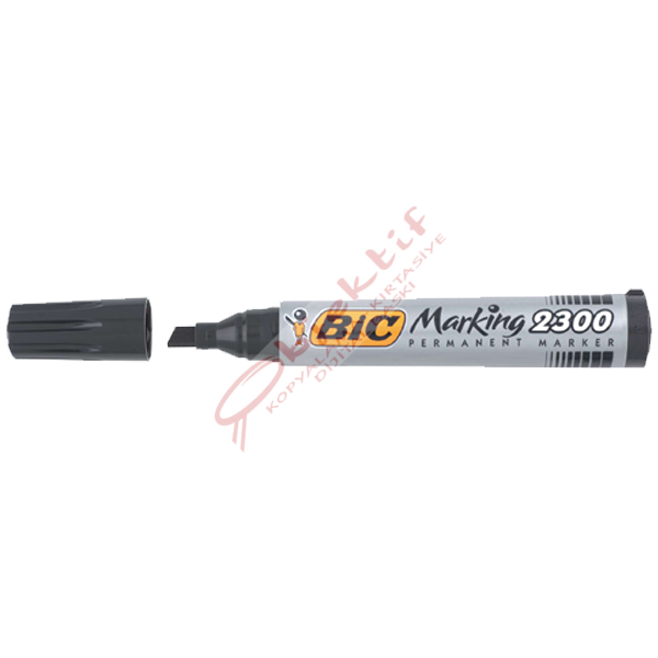 Bic Markör Permanent Kesik Uçlu Siyah 2300 09