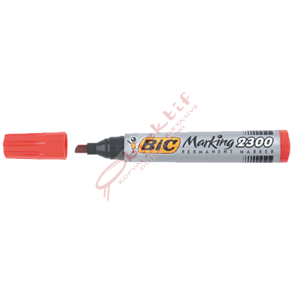 Bic Markör Permanent Kesik Uçlu Kırmızı 2300 03