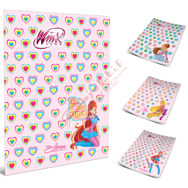 Gıpta Kaye Defter Plastik Kapak Kareli 60 YP A4 Winx Club 3163