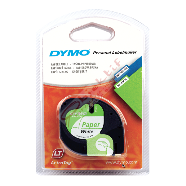 Dymo Letratag Şerit Kağıt 12 MMx4 MT Beyaz 91200