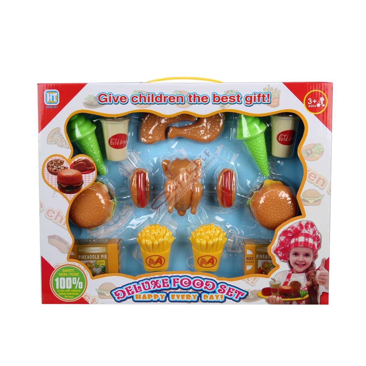 Sunman Little Chef Yiyecekler Fast Food 15-18 Prç.Byk.Kutu HT8824 Eğlenceli Yiyecekler