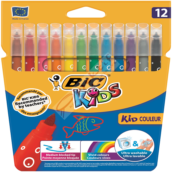 Bic Keçeli Boya Kalemi Kids Couleur Yıkanabilir 12 Renk 920293