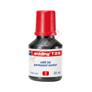 Edding Markör Mürekkebi Permanent Damlalıklı 30 ML Kırmızı T25