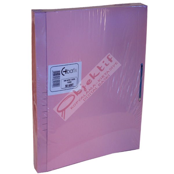 Bafix Tam Kapak Dosya Karton Pembe