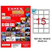 Tanex Laser Etiket 100 YP 45x45 MM Laser-Copy-Inkjet TW-2015