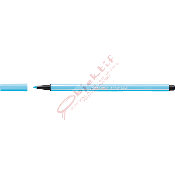 Stabilo Keçe Uçlu Boya Kalemi 1 mm Fosforlu Mavi 68/031