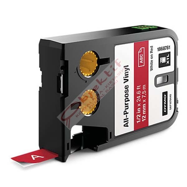 Dymo XTL Çok Amaçlı Vinil 12 MM x 7 M Kırmızı/Beyaz 1868761