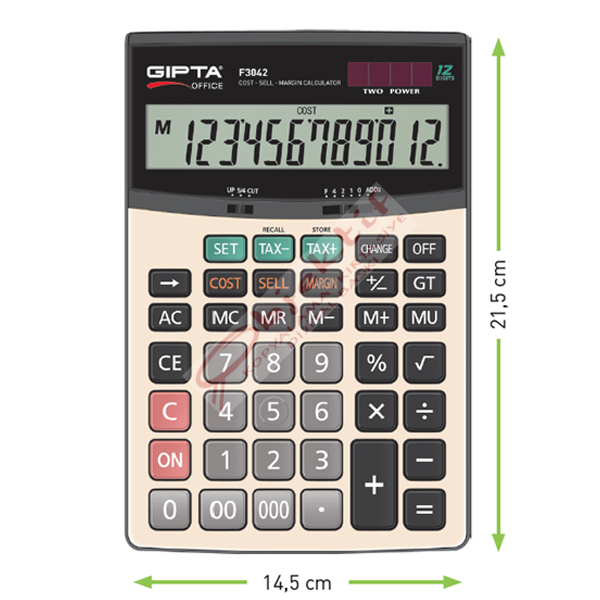 Gıpta Hesap Makinesi Masa Üstü 12 Hane F3042
