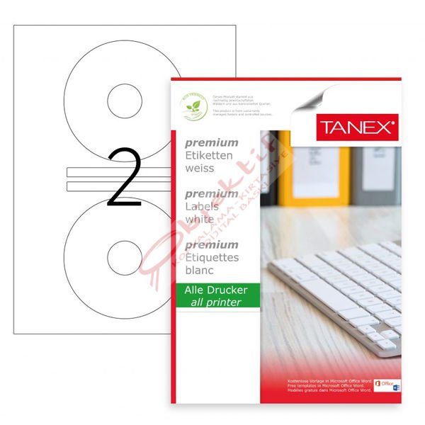 Tanex Cd Etiketi Laser-Copy-Inkjet 100 YP 118x41 MM TW-2041