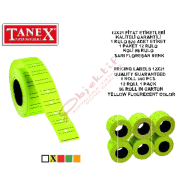 Tanex Fiyat Etiketi Çizgili 12x21 Fosforlu Sarı