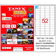 Tanex Laser Etiket 100 YP 46.4x21.2 Laser-Copy-Inkjet TW-2052