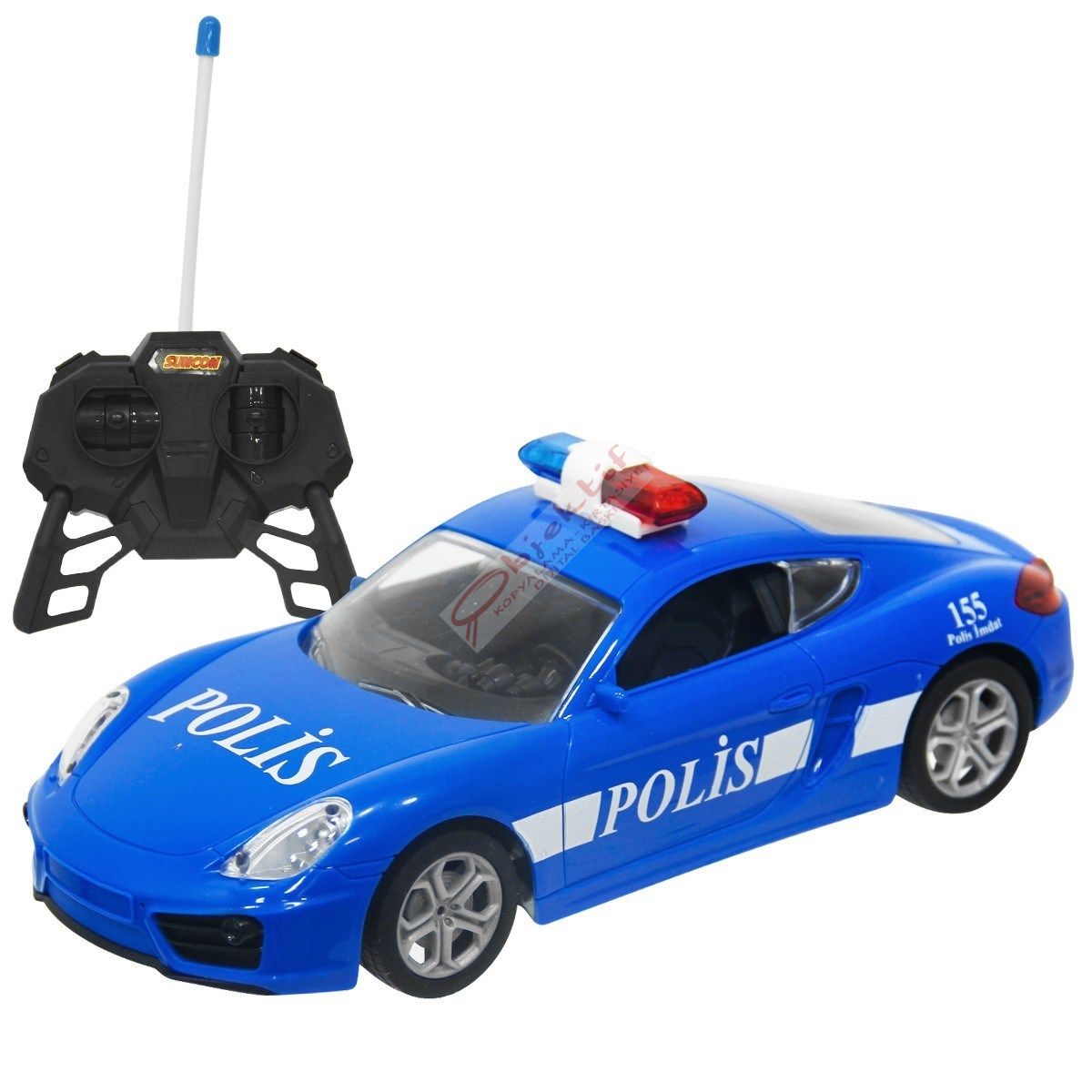 Sunman Işıklı Uzaktan Kumandalı Polis Araba Aztec Suncon Usb Şarjlı  1:20 20 cm