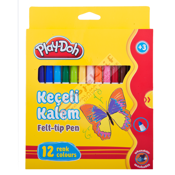 Play-Doh Keçeli Kalem Karton Kutu 5 MM 12 Renk PLAY-KE007