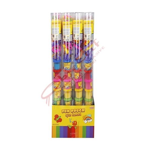 Sunman Crafy Oyun Hamur Set Mini 8Li Tüp Hamurlu/Şekilli Kalıplar Pvc Silindir