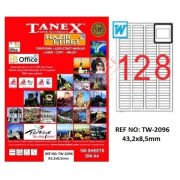 Tanex Laser Etiket 100 YP 43x8.5 MM Laser-Copy-Inkjet TW-2096