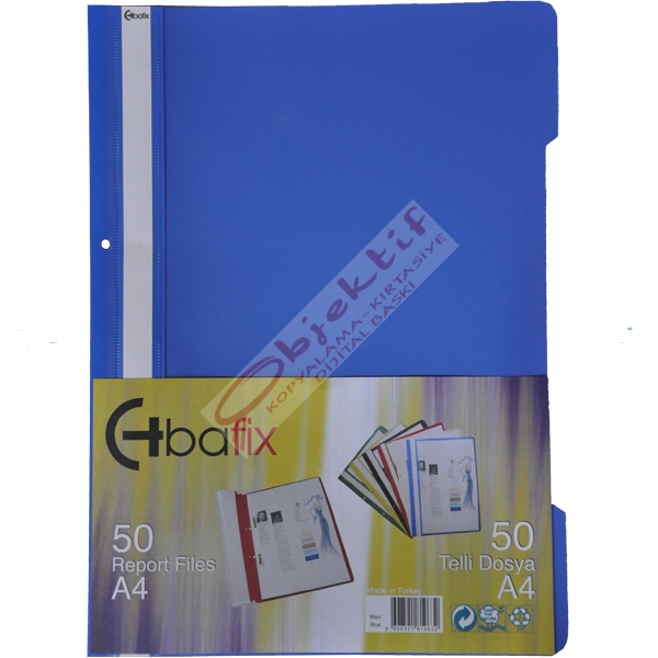 Bafix Telli Dosya Plastik XL Mavi A4