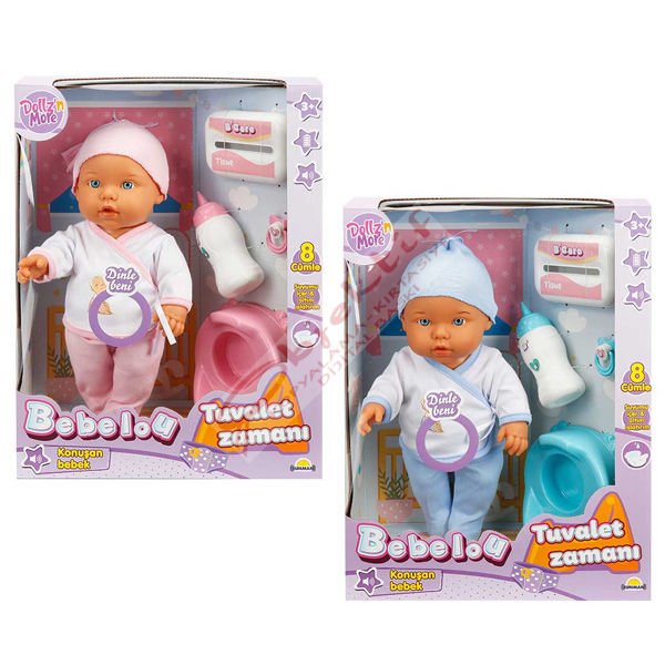 Sunman Bebelou Tuvalet Zamanı 8 Sesli Bebek Seti 35 cm.