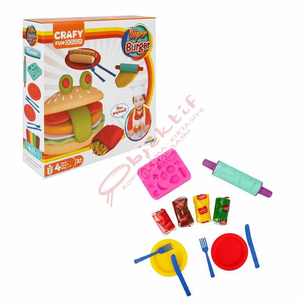 Sunman Crafy Süper Burger Oyun Hamuru Seti 200 gr. 12 Parça