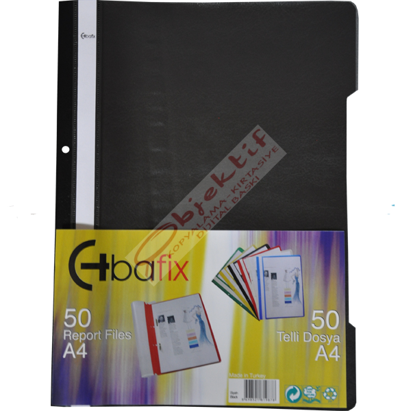 Bafix Telli Dosya Plastik XL Siyah A4