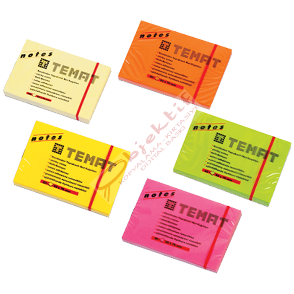Temat Yapışkanlı Not Kağıt 50x75 MM Fosforlu Yeşil 11074
