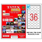Tanex Laser Etiket 100 YP 40x25 MM Laser-Copy-Inkjet TW-2148