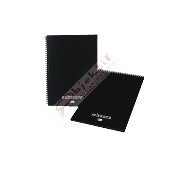 Keskin Color Spiralli Defter Plastik Kapak Siyah Zemin 60 YP 14x20 350500-99