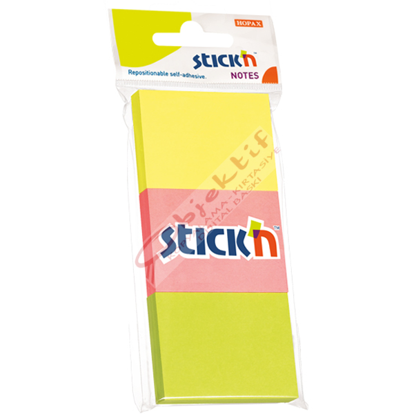 Hopax Stıckn Yapışkanlı Not Kağıdı 100 YP 35x51 Neon 3 Renk 21130