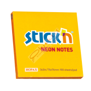 Hopax Stıckn Yapışkanlı Not Kağıdı 100 YP 76x76 Fosforlu Turuncu HE21164