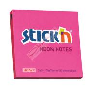 Hopax Stıckn Yapışkanlı Not Kağıdı 100 YP 76x76 Fosforlu Pembe HE21165