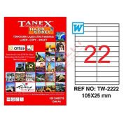 Tanex Laser Etiket 100 YP 105x25 Laser-Copy-Inkjet TW-2222