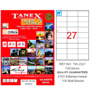 Tanex Laser Etiket 100 YP 70x30 Laser-Copy-Inkjet TW-2327