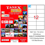 Tanex Laser Etiket 100 YP 105x46 Laser-Copy-Inkjet TW-2512
