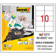 Ekstrafix Laser Etiket 99.06x57 Laser-Copy-Inkjet Fix-5010