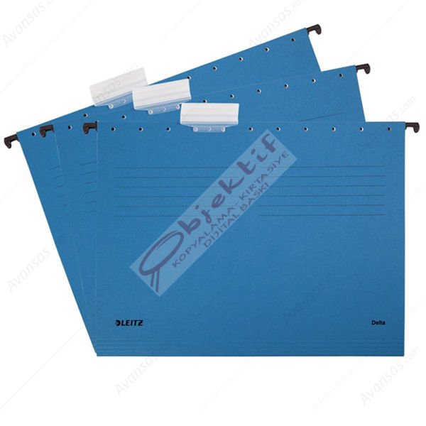 Leitz Askılı Dosya Telsiz Delta Karton A4 Mavi 6515