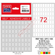 Tanex Ofis Etiketi Poşetli 9.5x16 MM Beyaz OFC-105