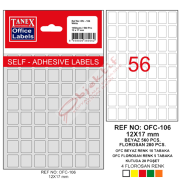 Tanex Ofis Etiketi Poşetli 12x17 MM Beyaz OFC-106