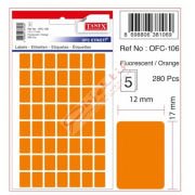 Tanex Ofis Etiketi Poşetli 12x17 MM Fosforlu Turuncu Ofc-106